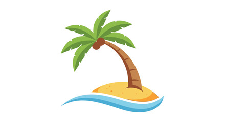 Fototapeta premium Palm tree on small island beach.