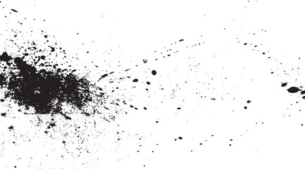 Obraz premium Black ink splatters on white background