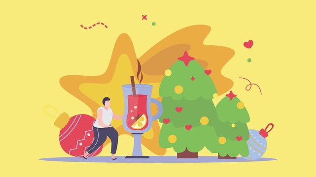 Christmas Tree Winter Celebration Animation