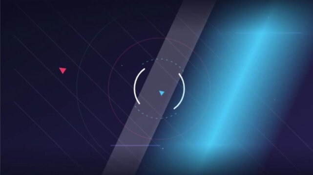 Futuristic abstract digital technology motion graphics background with rotating geometric circles and glowing blue light