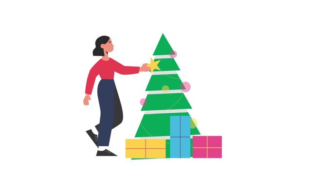 Christmas Tree Setup Decoration Animation