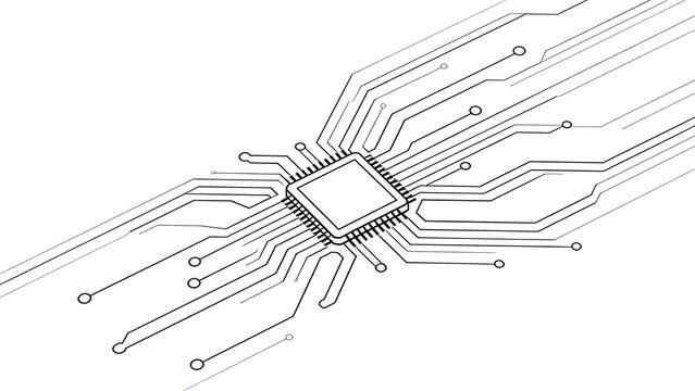 Circuit board with central chip