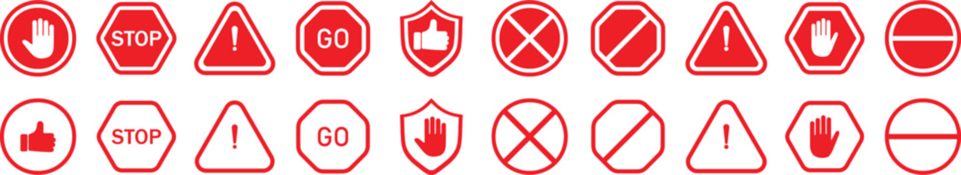 stop red sign icon with white hand, do not enter. Warning stop sign background, 