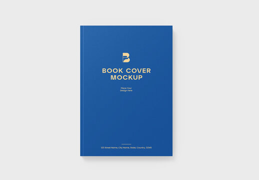 Hardcover Book Mockup Top View on Background