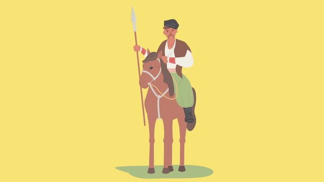 Cossack Horse Rider Warrior Animation