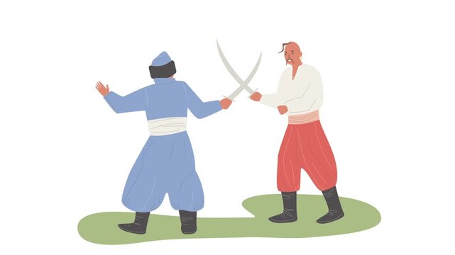 Cossack Sword Fight Duel Animation