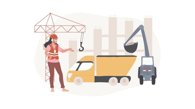 Construction Machinery Work Animation