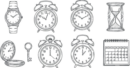 Fototapeta premium A collection of clocks and watches