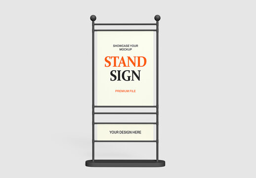 Street Standing Billboard Sign Mockup
