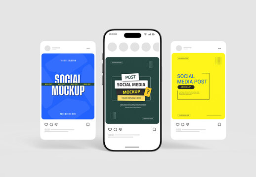 Social Media Square Posts Banners Mockup