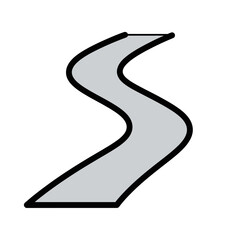 Gray S shaped road sign symbol. © Rifky