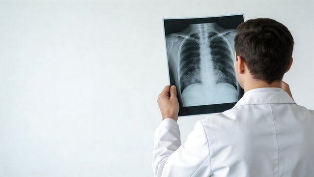 Doctor examining chest xray