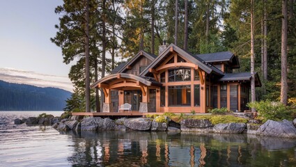 Fototapeta premium house on the lake