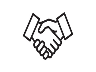 Obraz premium Simple line art illustration of a handshake representing agreement and partnership