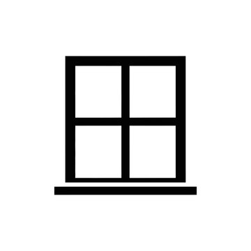 Simple black window frame icon.