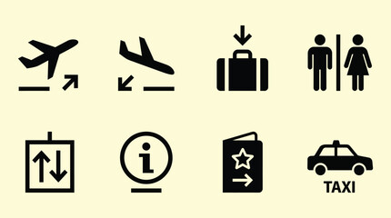 Minimal Airport Signage Icon Set Collection © Rkniazi