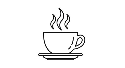 Obraz premium Steaming hot coffee cup icon.
