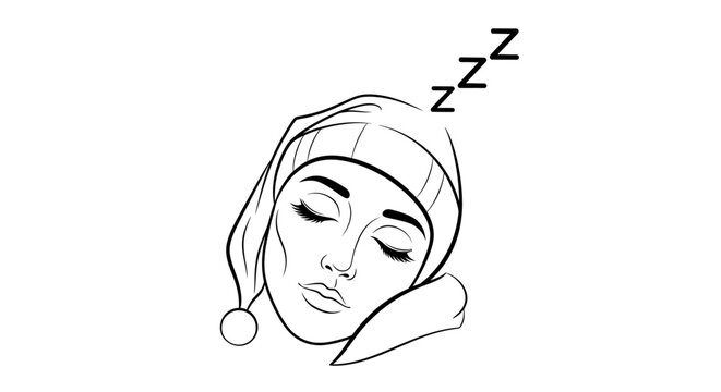 Sleeping Person Wearing Santa Hat.