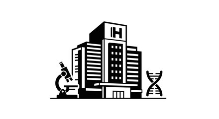 Fototapeta premium Medical Research Laboratory Building Icon.