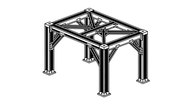 Metal Industrial Structural Framework Square Base.