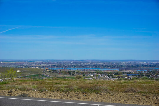 Kennewick Pasco and Richland Tri-Cities Washington from high vantage point