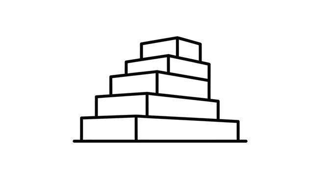 Stack of blocks in pyramid shape.