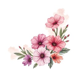 Obraz premium Colorful Floral Bouquet Watercolor Arrangement