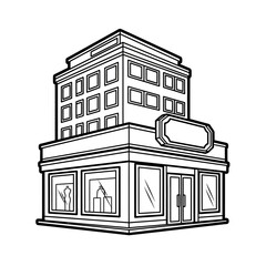 Fototapeta premium Building with storefront and upper floors.