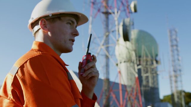 Telecommunication engineer planning 5G and 6G network infrastructure