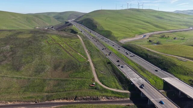 Top Down Aerial Drone View of Motocross Track Layout with Berms and Jumps California
