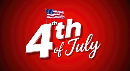 Fototapeta premium Celebrate independence day vibrant 4th of july graphic with american flag festive text