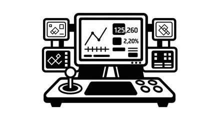 Computer control panel with joystick. © fadli