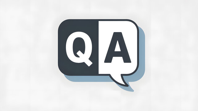 Questions and Answers Icon Set &ndash; Speech Bubble Q and A Letters, FAQ Concept Minimal Vector Illustration