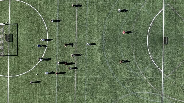Aerial Soccer Game Top Down