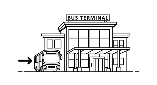 Large Bus at Bus Terminal Station.