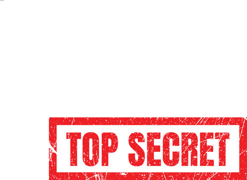 Red top secret stamp on with scratches