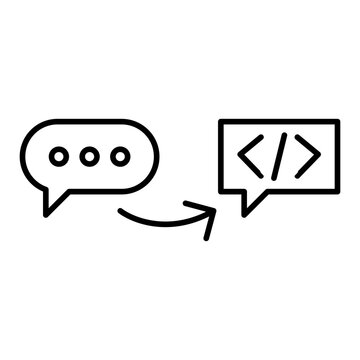 vibe coding line icon with editable stroke