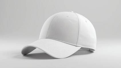Fototapeta premium White baseball cap mockup on grey background, front view