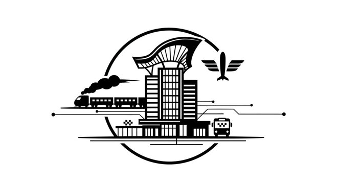 Train Station with Modern Architecture Design.