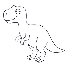 Cute Cartoon T-Rex Line Art © Roslitha Bright