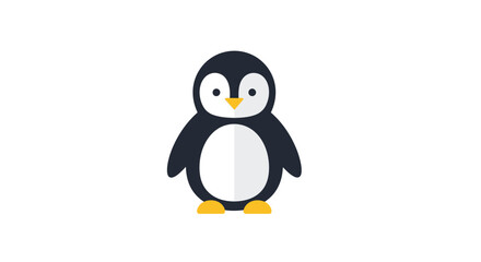 Fototapeta premium Charming and minimalist vector illustration of a cute cartoon penguin, perfect for a cheerful mascot, educational material, or a friendly app icon, embodying simplicity and a playful spirit