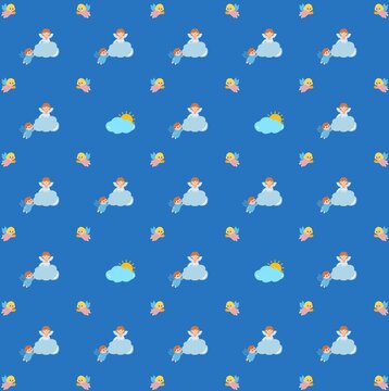 seamless pattern with clouds