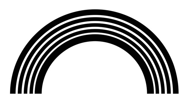 Black and white rainbow symbol icon.