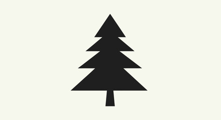 Obraz premium Black silhouette of a pine tree.
