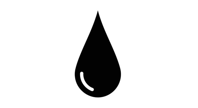 Black teardrop shape water droplet icon.