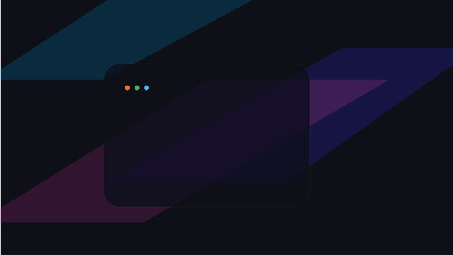 Abstract UI interface window on dark cinematic tech background.