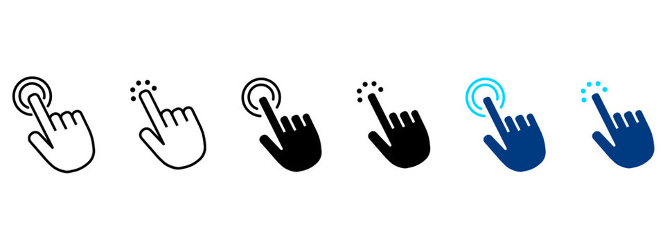 Hand Drawn Click Cursor Icons &ndash; Doodle Mouse Pointer Set, Sketch Arrow Cursor, UI UX Handdrawn Symbols
