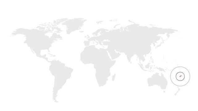 Fiji Map Highlight Zoom Animation Geography Concept