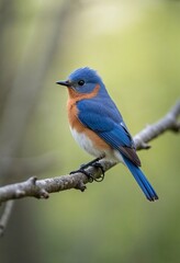 Obraz premium The image shows the Eastern Blue Cialia (Sialia sialis)