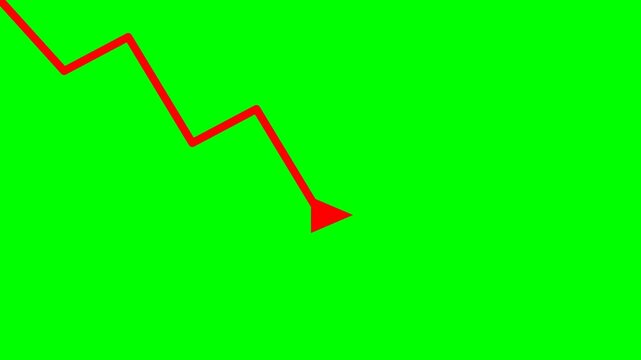 Downward Zigzag Arrow Animation Green Screen
